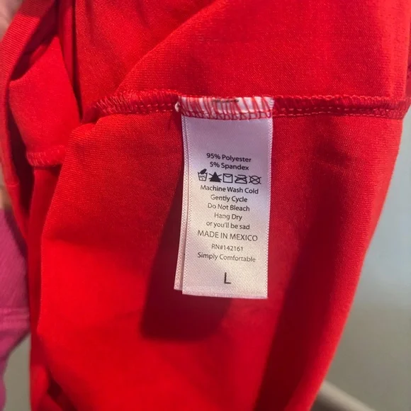 LulaRoe Red & Pink Short Sleeve “Kind People” Slogan T-Shirt - L - Picture 6 of 6